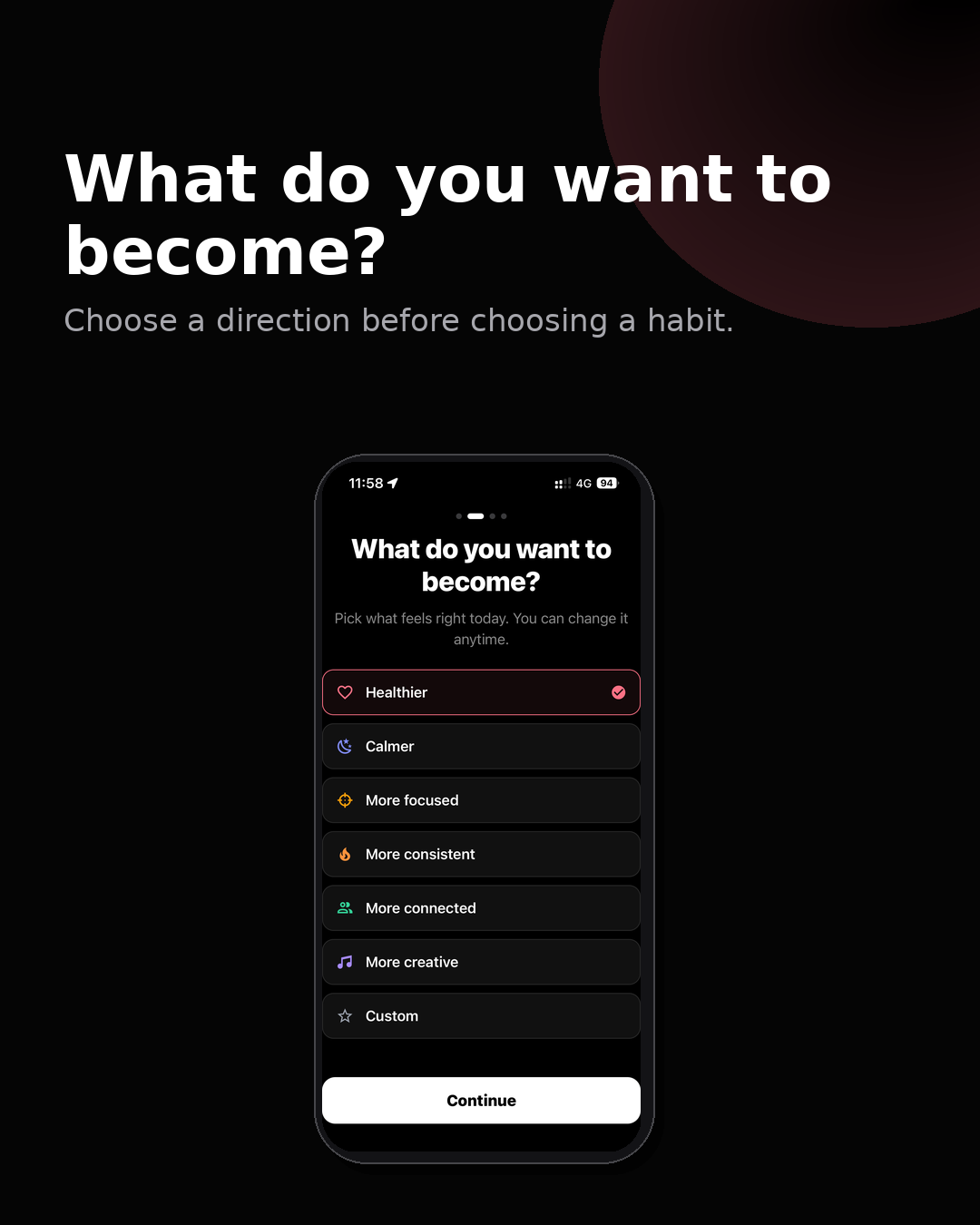 What do you want to become screen.