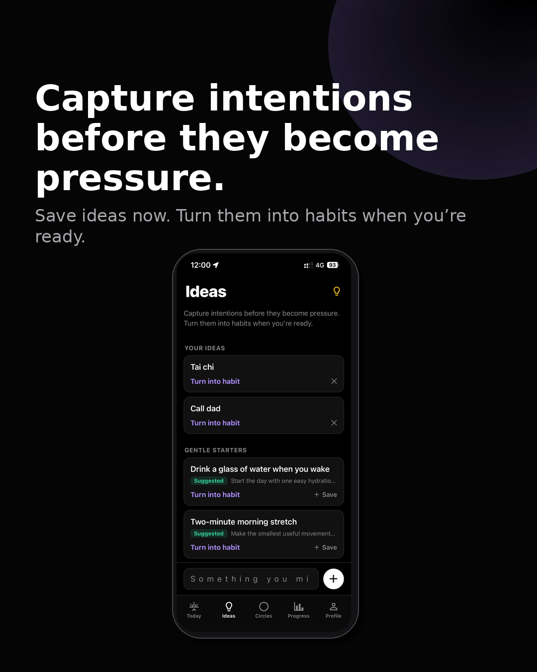 Ideas screen.
